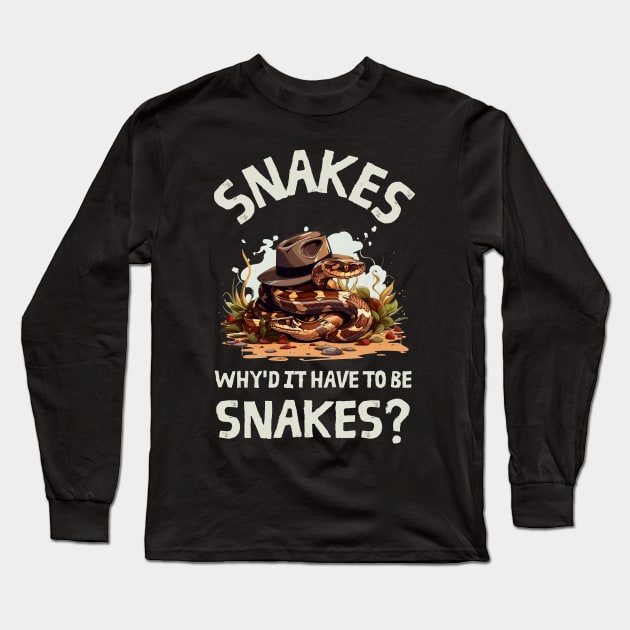 Snakes. Why did it have to be snakes? - Black - Adventure Long Sleeve T-Shirt by Fenay-Designs